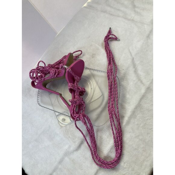 Steve Madden Fiore Ankle Rope Tie Sandal In Multi Pink Size 8.5 Stiletto Heels - Picture 6 of 9